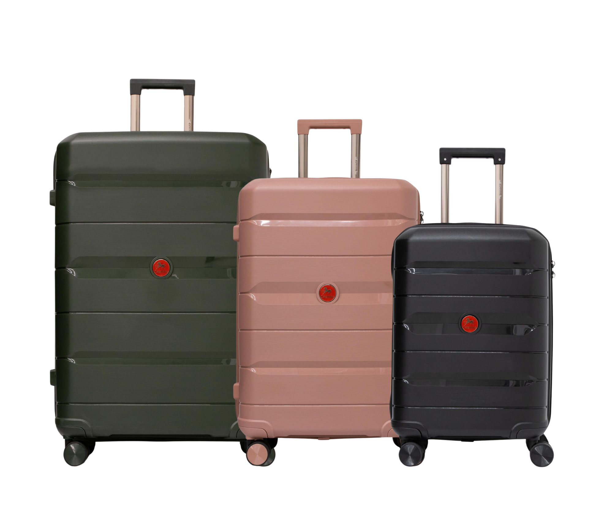 Cavalinho Canada & USA Oasis 3 Piece Luggage Set (20", 24" & 28") - Black RoseGold DarkOliveGreen - 68040001.011809.202428._1