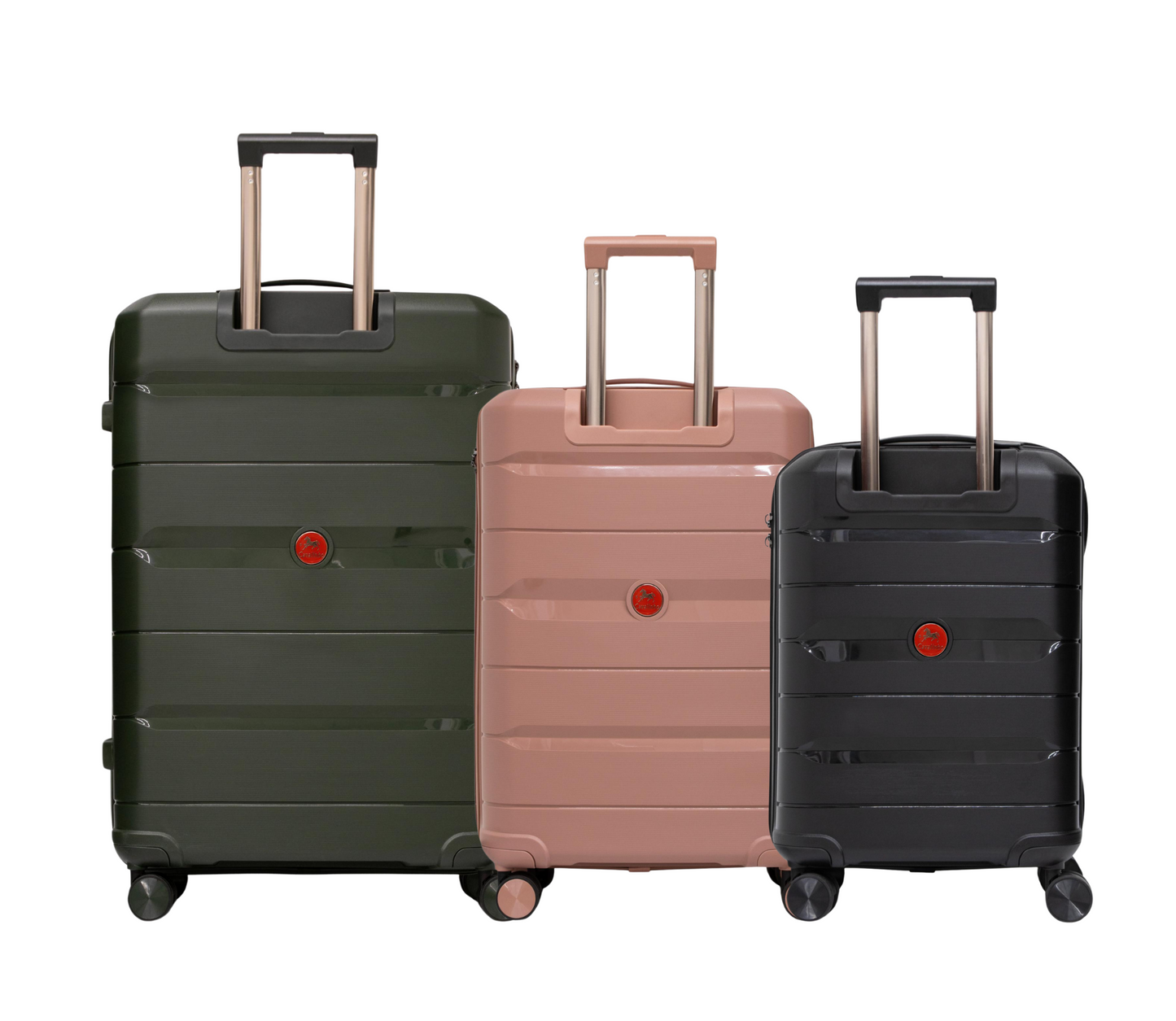 Cavalinho Canada & USA Oasis 3 Piece Luggage Set (20", 24" & 28") - Black RoseGold DarkOliveGreen - 68040001.011809.202428._3