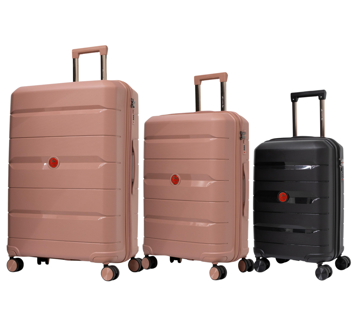 Cavalinho Canada & USA Oasis 3 Piece Luggage Set (20", 24" & 28") - Black RoseGold RoseGold - 68040001.011818.202428._2