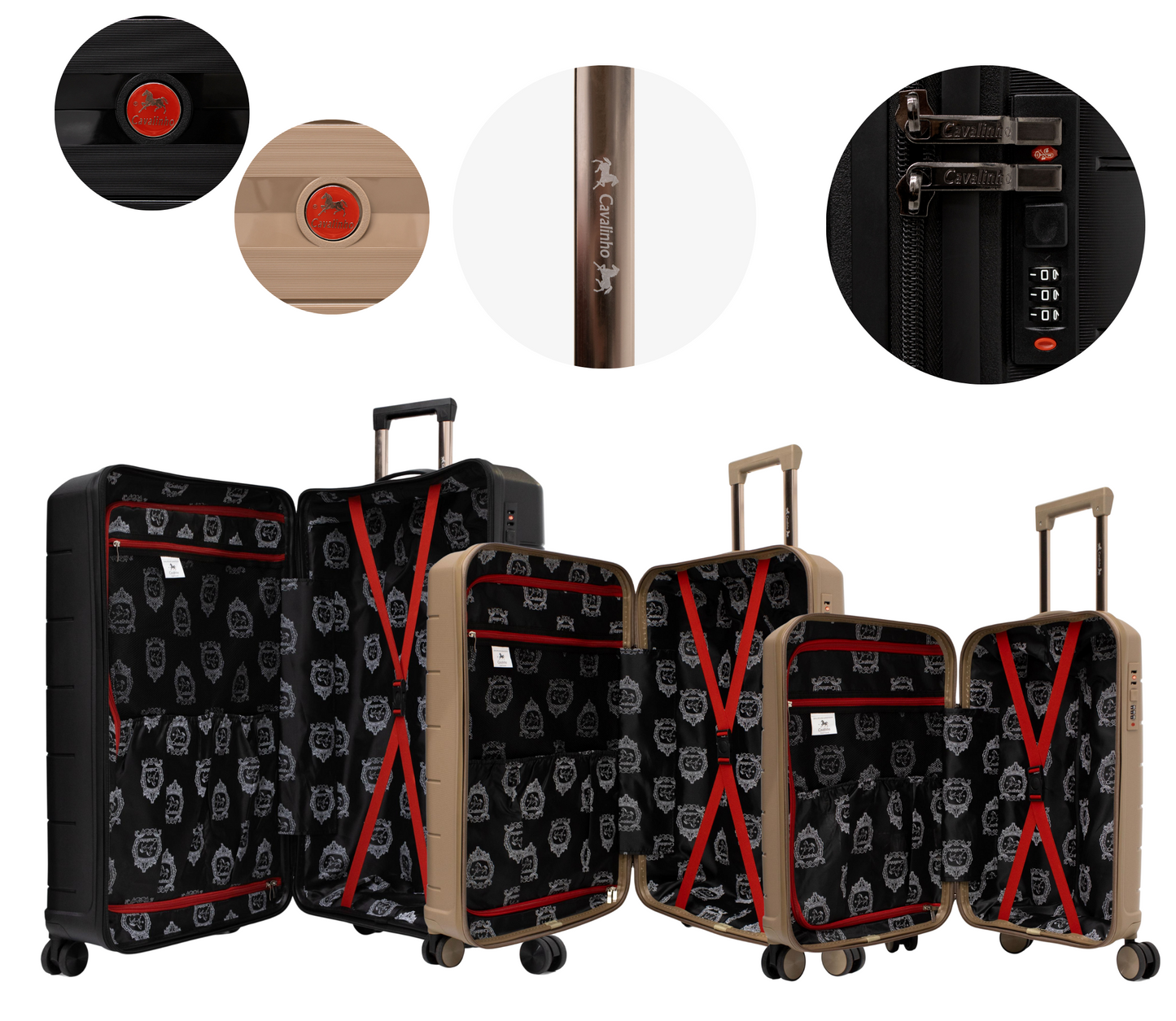 Cavalinho Canada & USA Oasis 3 Piece Luggage Set (20", 24" & 28") - GoldenRod GoldenRod Black - 68040001.070701.202428._4