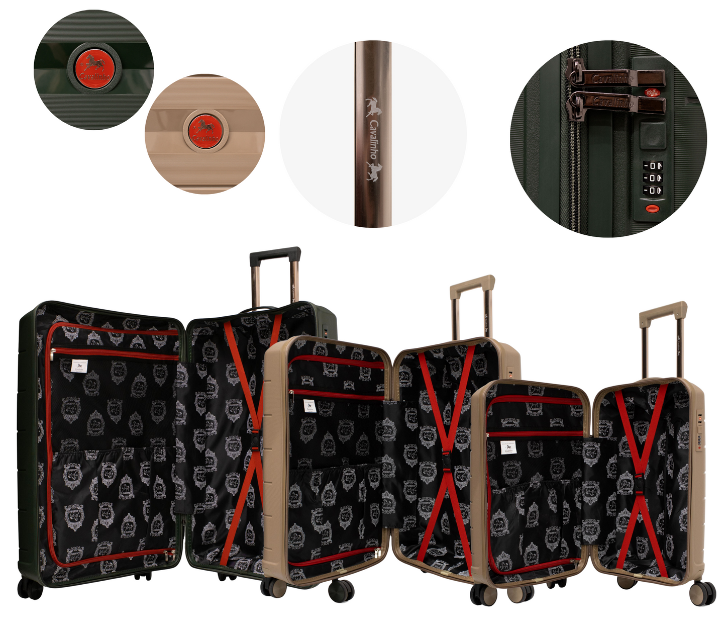 Cavalinho Canada & USA Oasis 3 Piece Luggage Set (20", 24" & 28") - GoldenRod GoldenRod DarkOliveGreen - 68040001.070709.202428._4