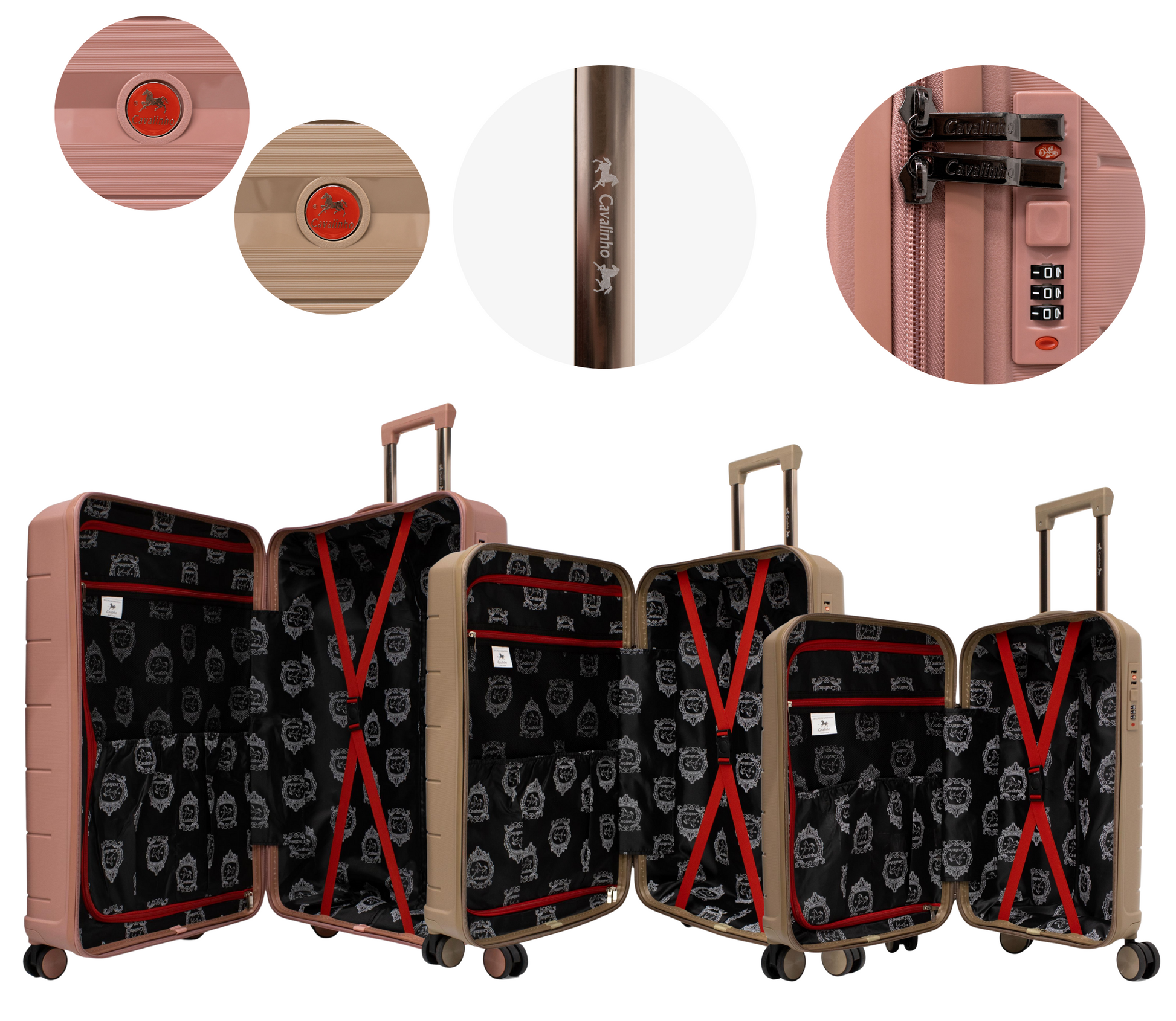Cavalinho Canada & USA Oasis 3 Piece Luggage Set (20", 24" & 28") - GoldenRod GoldenRod RoseGold - 68040001.070718.202428._4