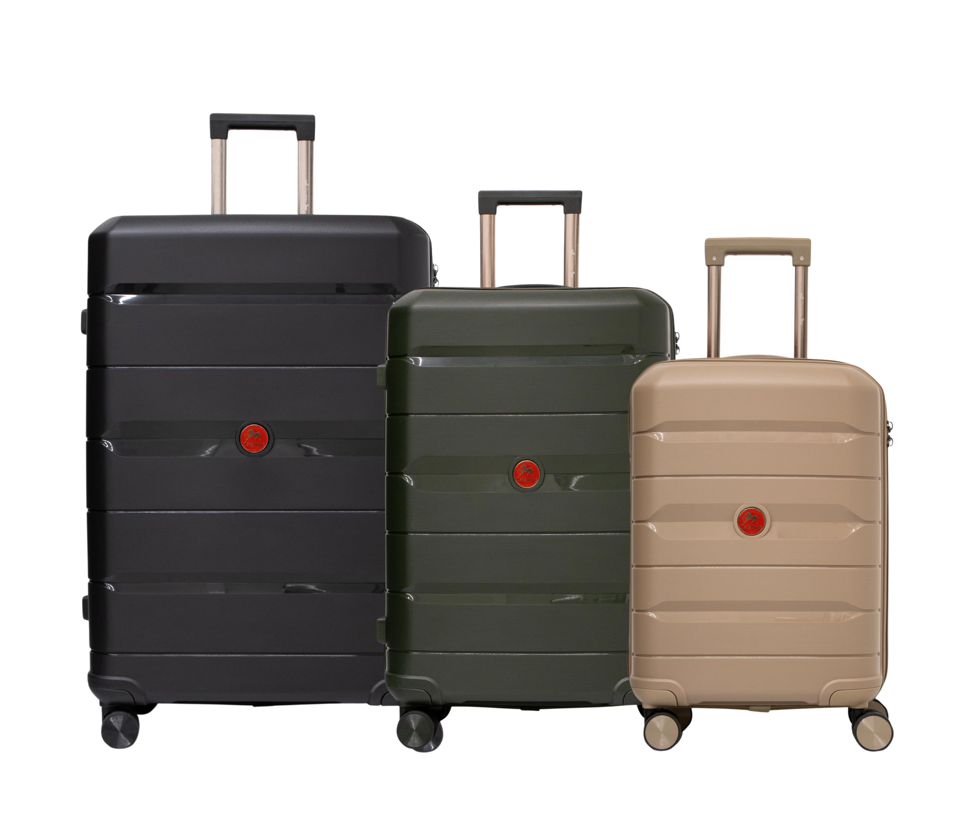 Cavalinho Canada & USA Oasis 3 Piece Luggage Set (20", 24" & 28") - GoldenRod DarkOliveGreen Black - 68040001.070901.202428._1