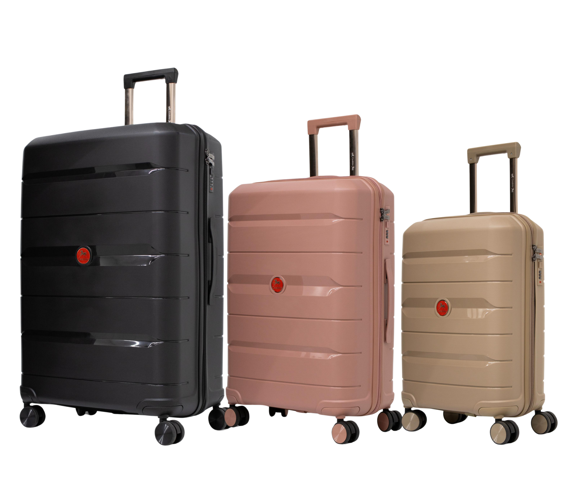 Cavalinho Canada & USA Oasis 3 Piece Luggage Set (20", 24" & 28") - GoldenRod RoseGold Black - 68040001.071801.202428._2