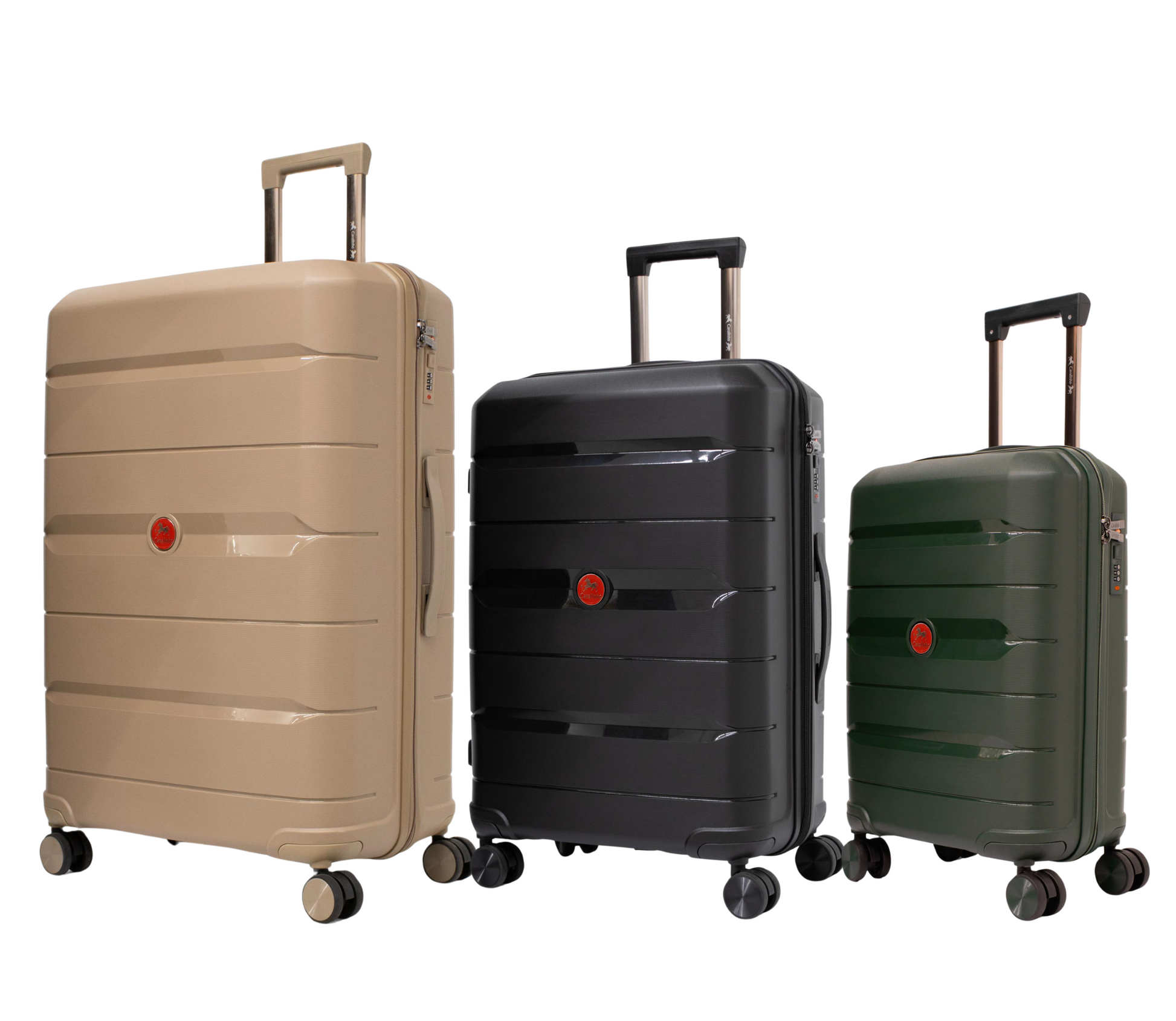 Cavalinho Canada & USA Oasis 3 Piece Luggage Set (20", 24" & 28") - DarkOliveGreen Black GoldenRod - 68040001.090107.202428._2