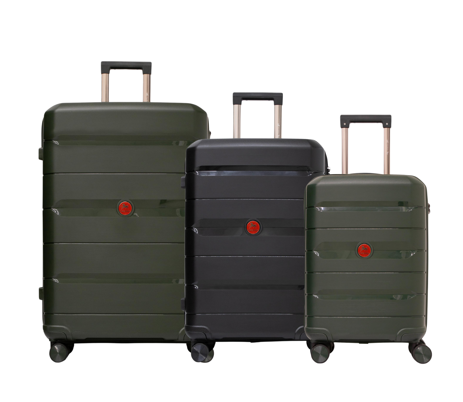 Cavalinho Canada & USA Oasis 3 Piece Luggage Set (20", 24" & 28") - DarkOliveGreen Black DarkOliveGreen - 68040001.090109.202428._1