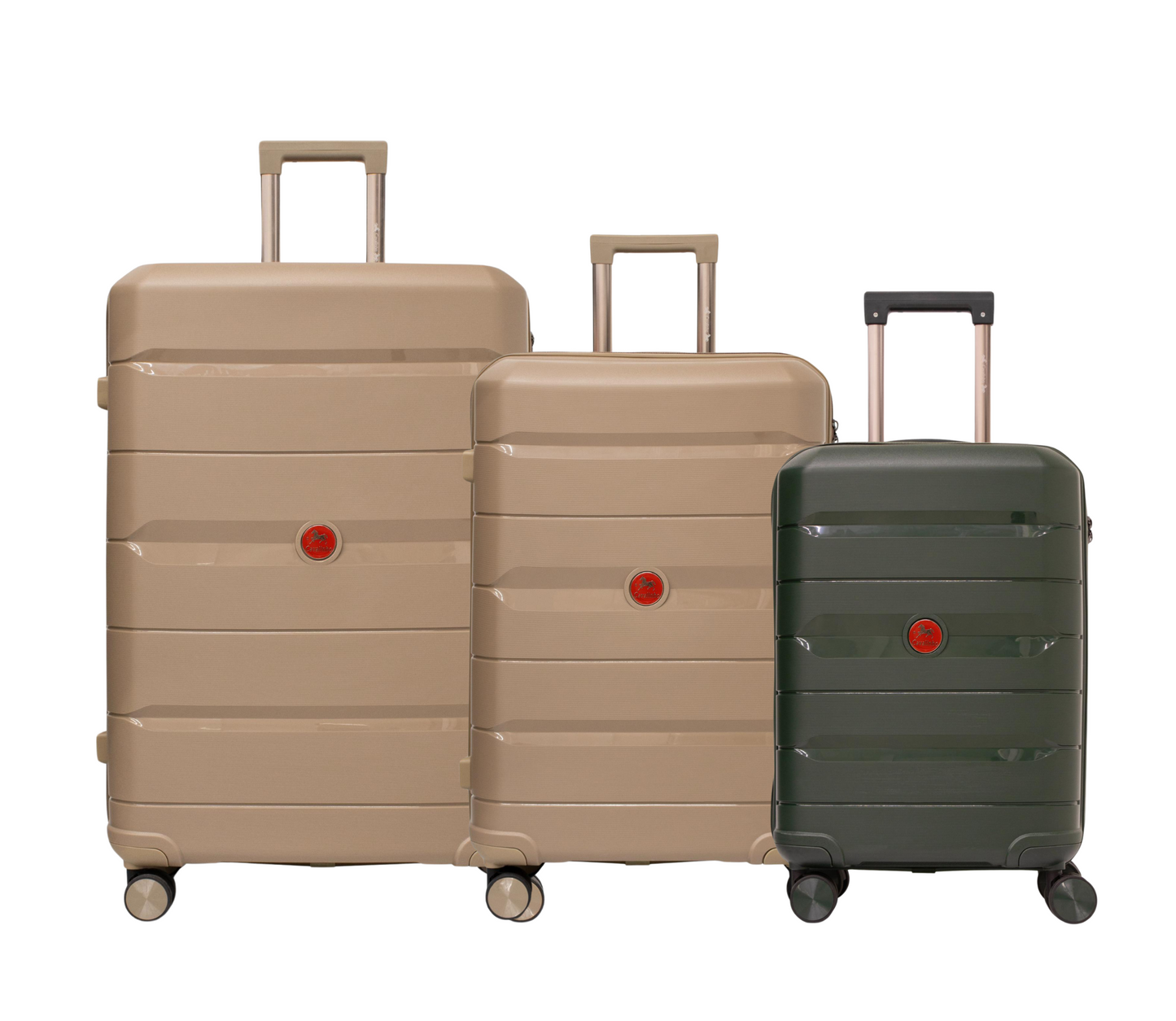Cavalinho Canada & USA Oasis 3 Piece Luggage Set (20", 24" & 28") - DarkOliveGreen GoldenRod GoldenRod - 68040001.090707.202428._1