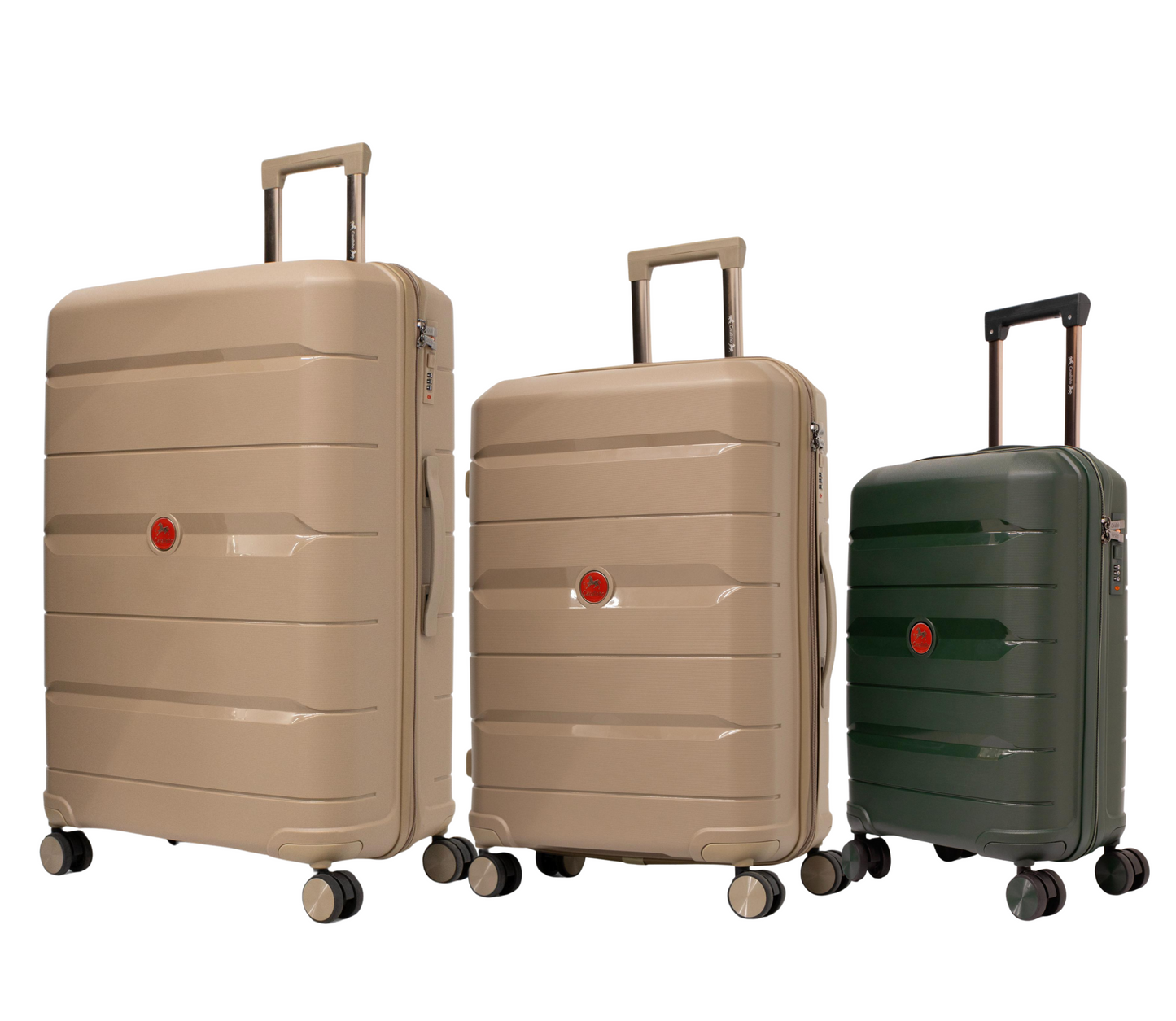 Cavalinho Canada & USA Oasis 3 Piece Luggage Set (20", 24" & 28") - DarkOliveGreen GoldenRod GoldenRod - 68040001.090707.202428._2