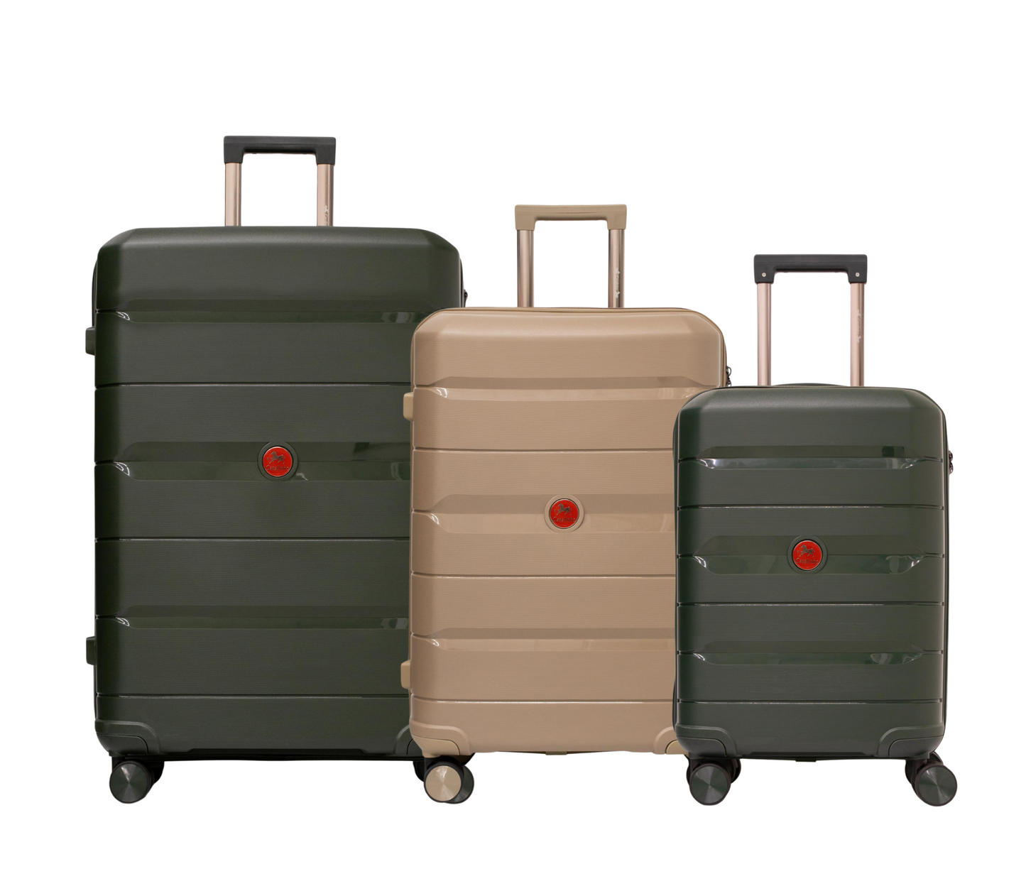 Cavalinho Canada & USA Oasis 3 Piece Luggage Set (20", 24" & 28") - DarkOliveGreen GoldenRod DarkOliveGreen - 68040001.090709.202428._1