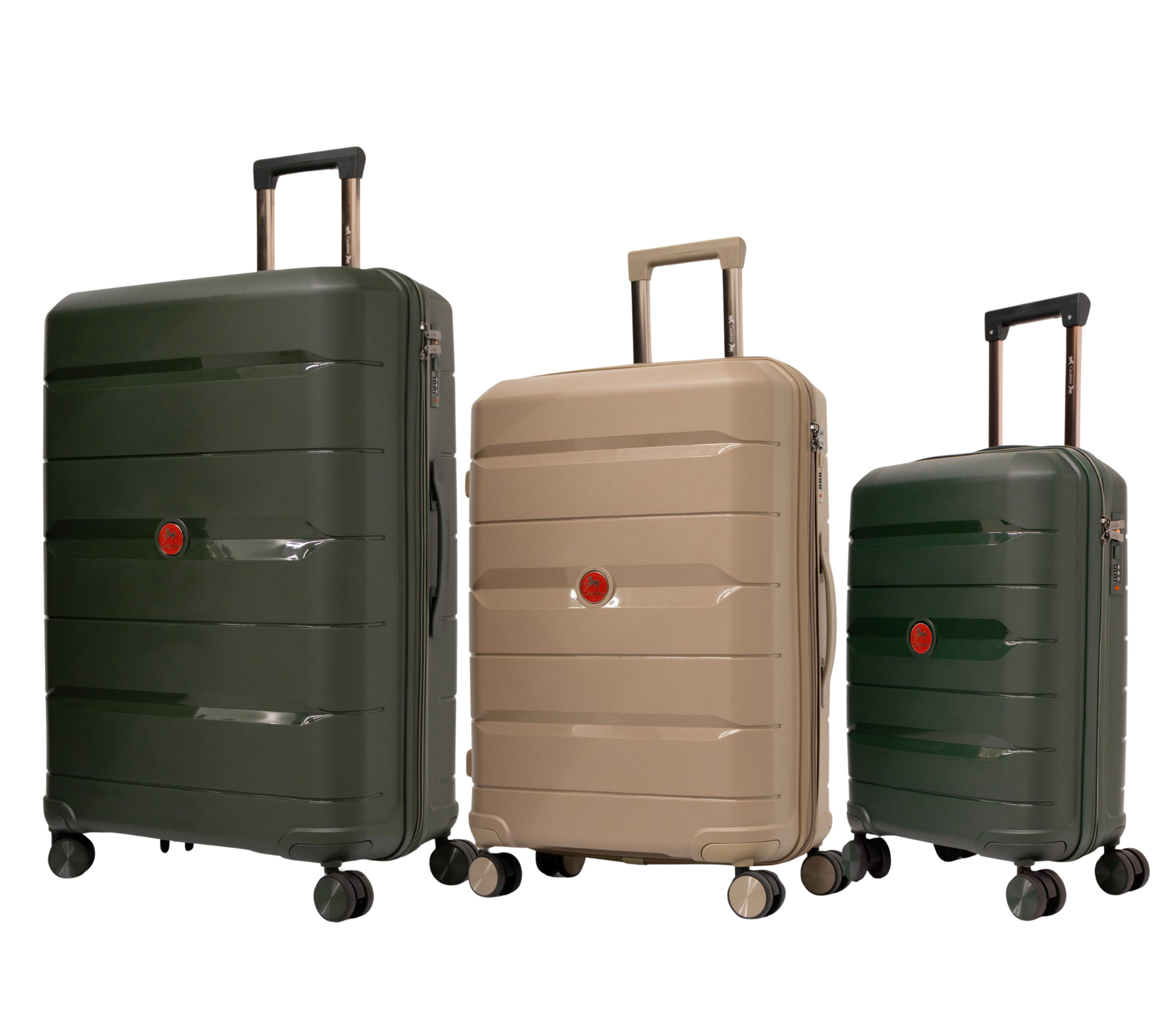 Cavalinho Canada & USA Oasis 3 Piece Luggage Set (20", 24" & 28") - DarkOliveGreen GoldenRod DarkOliveGreen - 68040001.090709.202428._2