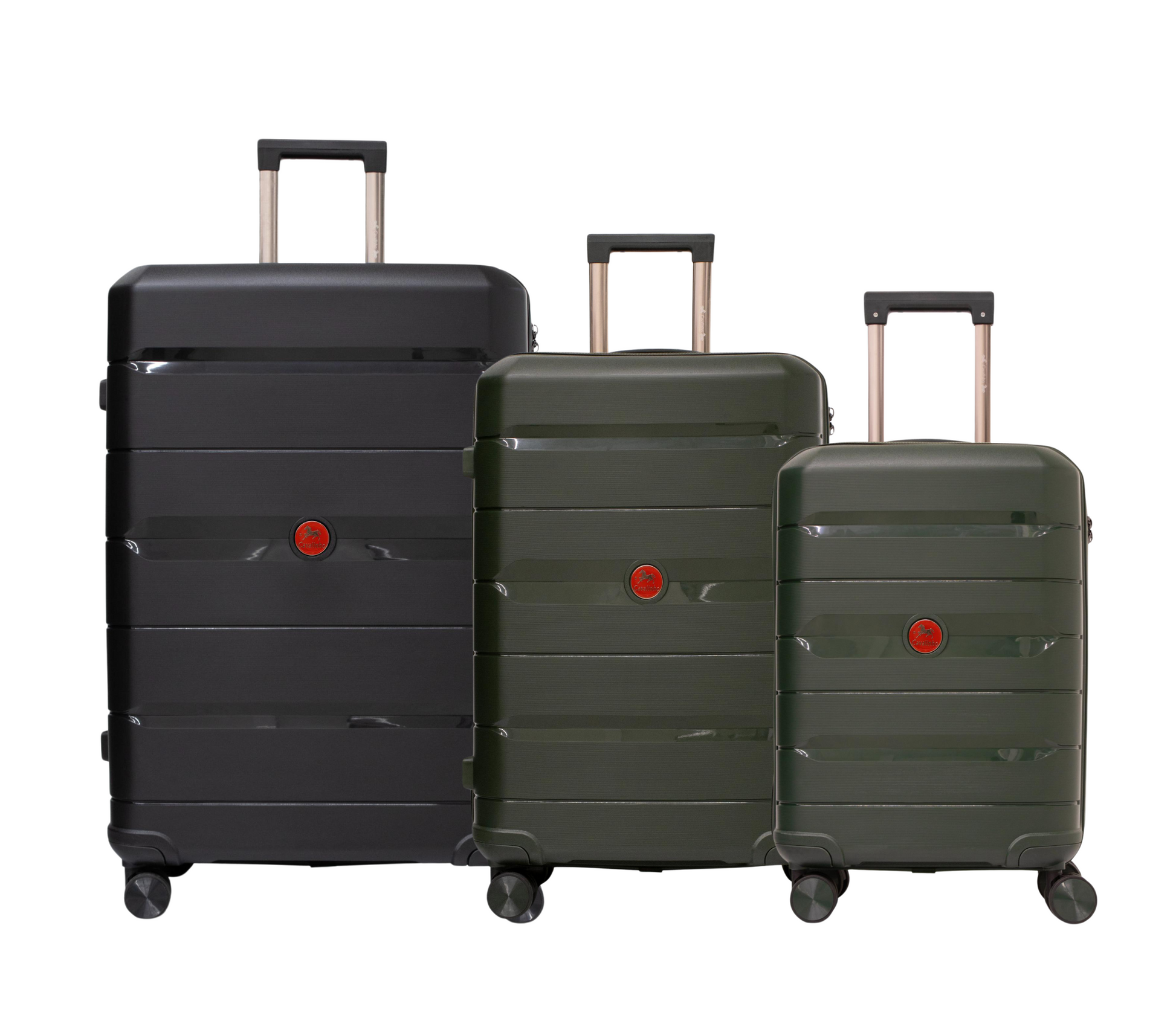 Cavalinho Canada & USA Oasis 3 Piece Luggage Set (20", 24" & 28") - DarkOliveGreen DarkOliveGreen Black - 68040001.090901.202428._1