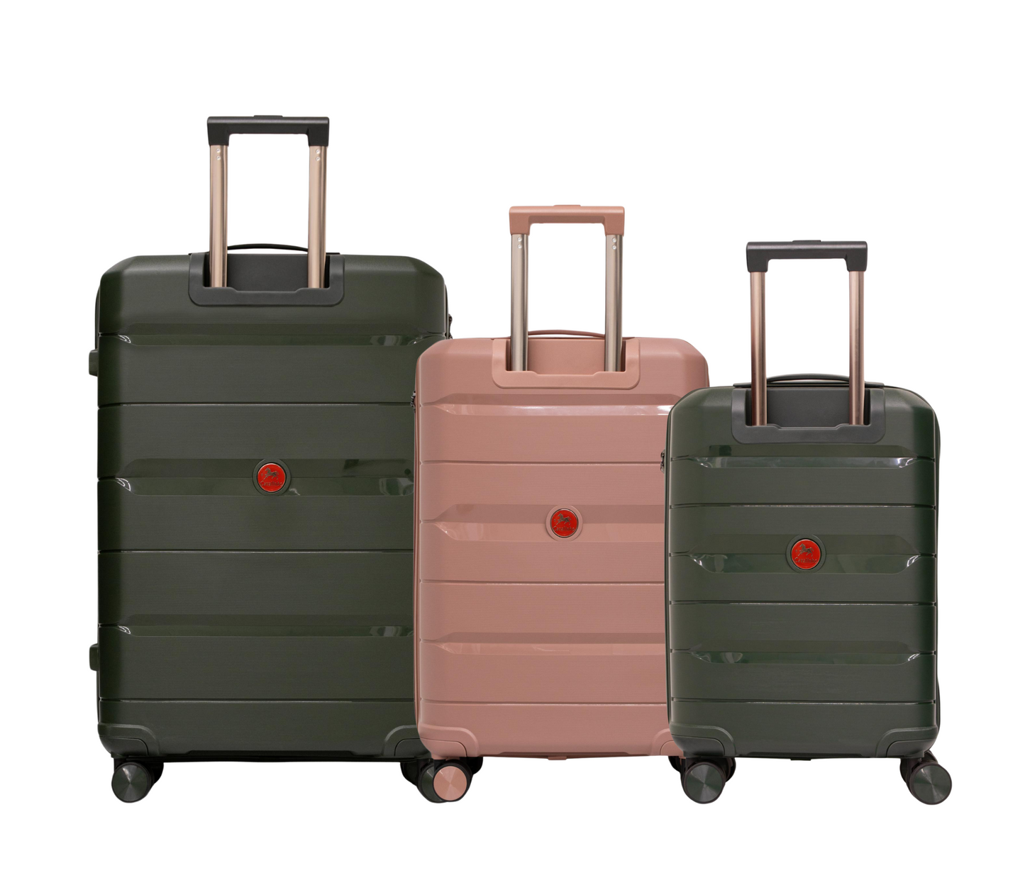 Cavalinho Canada & USA Oasis 3 Piece Luggage Set (20", 24" & 28") - DarkOliveGreen RoseGold DarkOliveGreen - 68040001.091809.202428._3