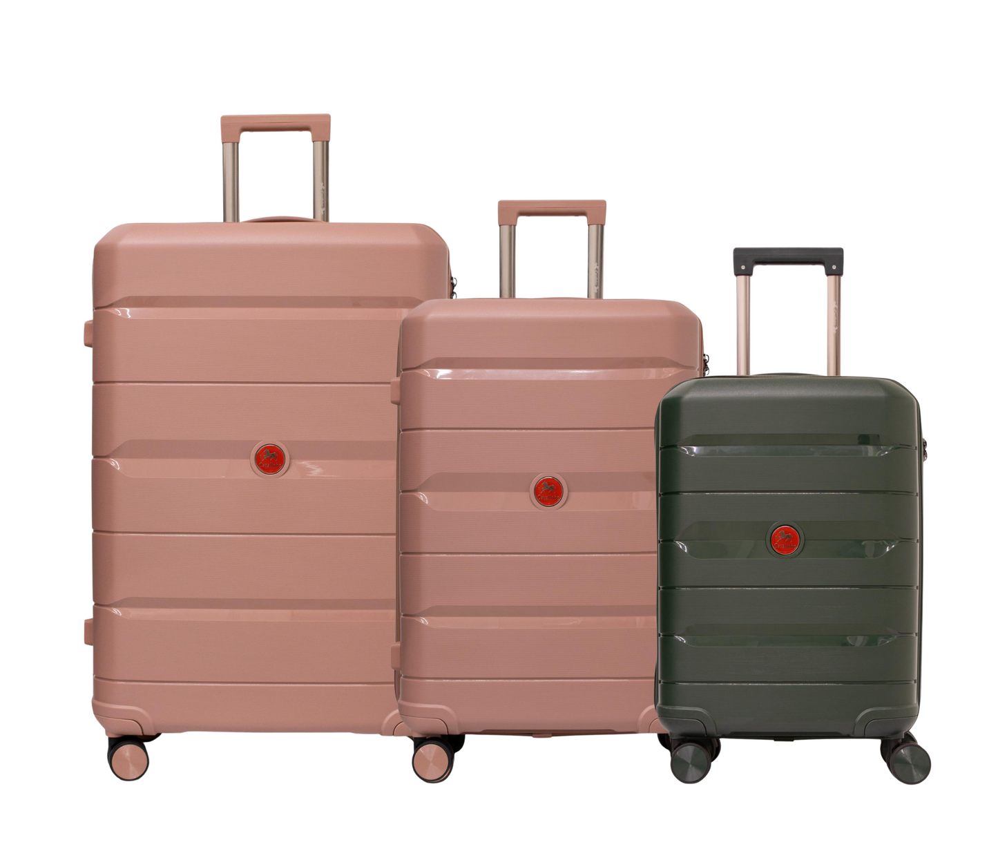 Cavalinho Canada & USA Oasis 3 Piece Luggage Set (20", 24" & 28") - DarkOliveGreen RoseGold RoseGold - 68040001.091818.202428._1