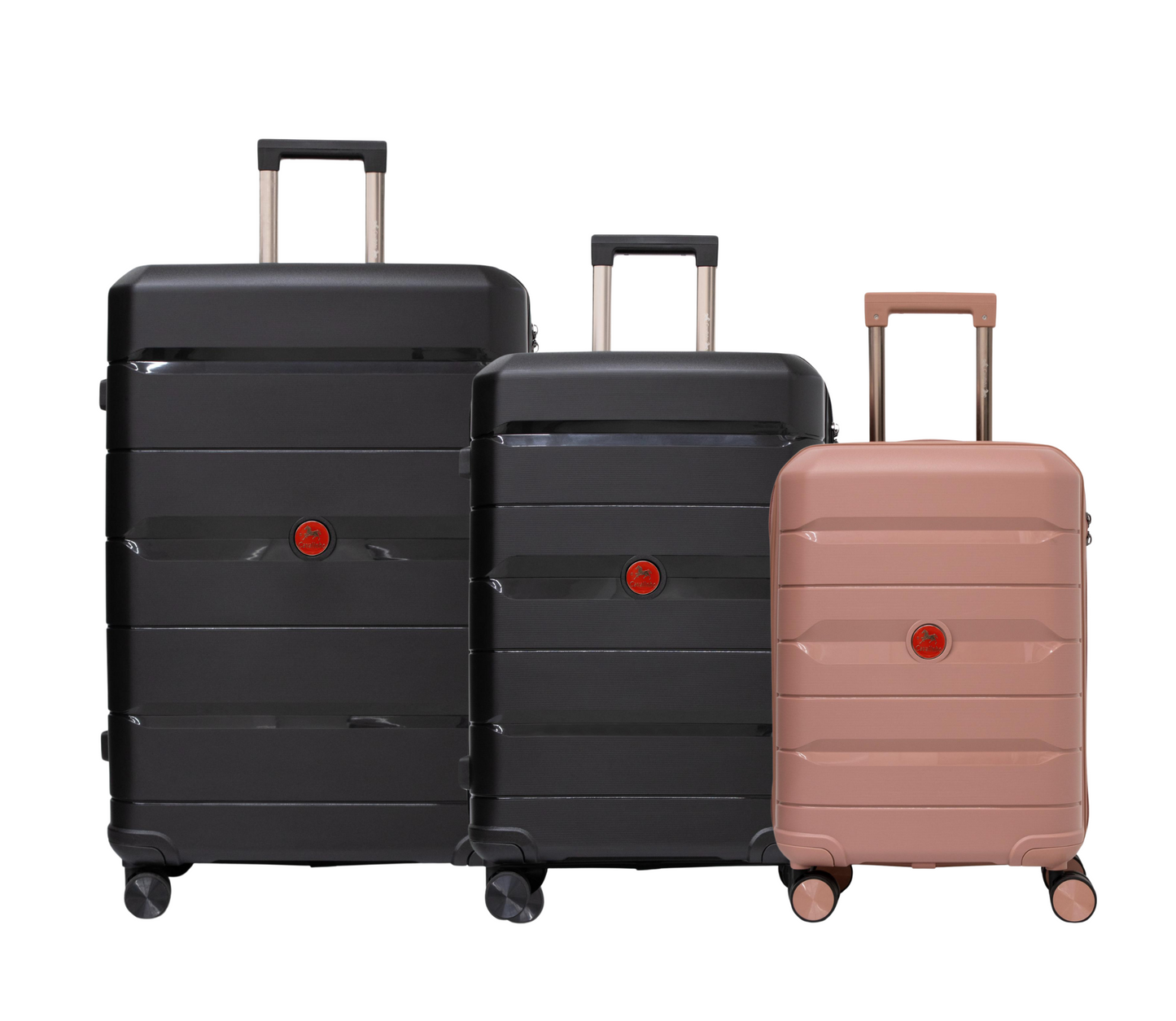 #color_ RoseGold Black Black | Cavalinho Canada & USA Oasis 3 Piece Luggage Set (20", 24" & 28") - RoseGold Black Black - 68040001.180101.202428._1