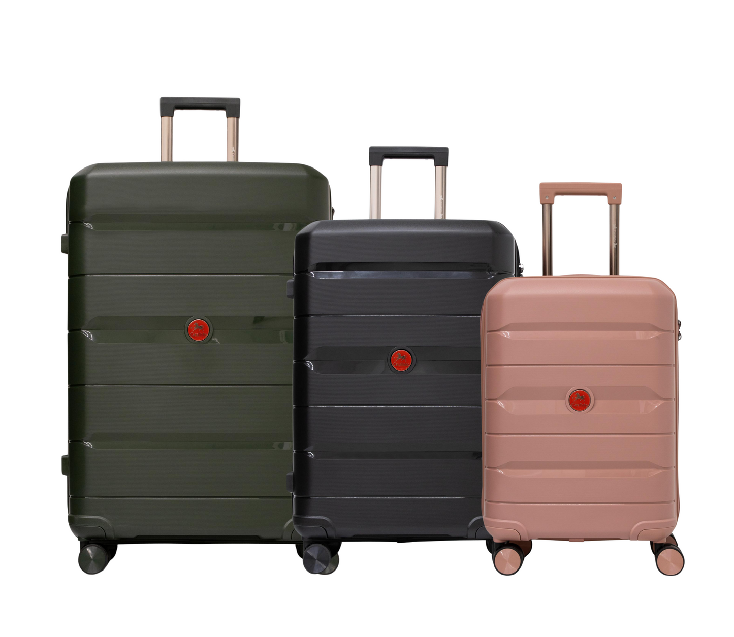 Cavalinho Canada & USA Oasis 3 Piece Luggage Set (20", 24" & 28") - RoseGold Black DarkOliveGreen - 68040001.180109.202428._1