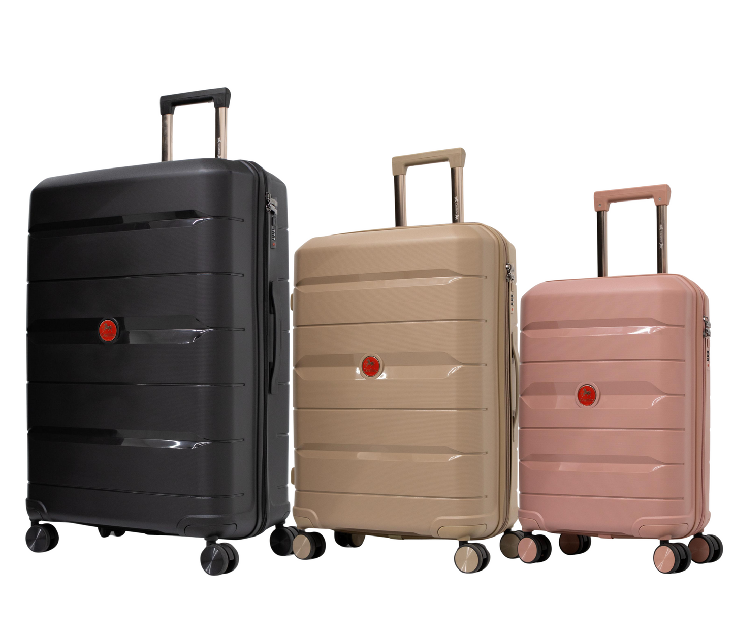 Cavalinho Canada & USA Oasis 3 Piece Luggage Set (20", 24" & 28") - RoseGold GoldenRod Black - 68040001.180701.202428._2