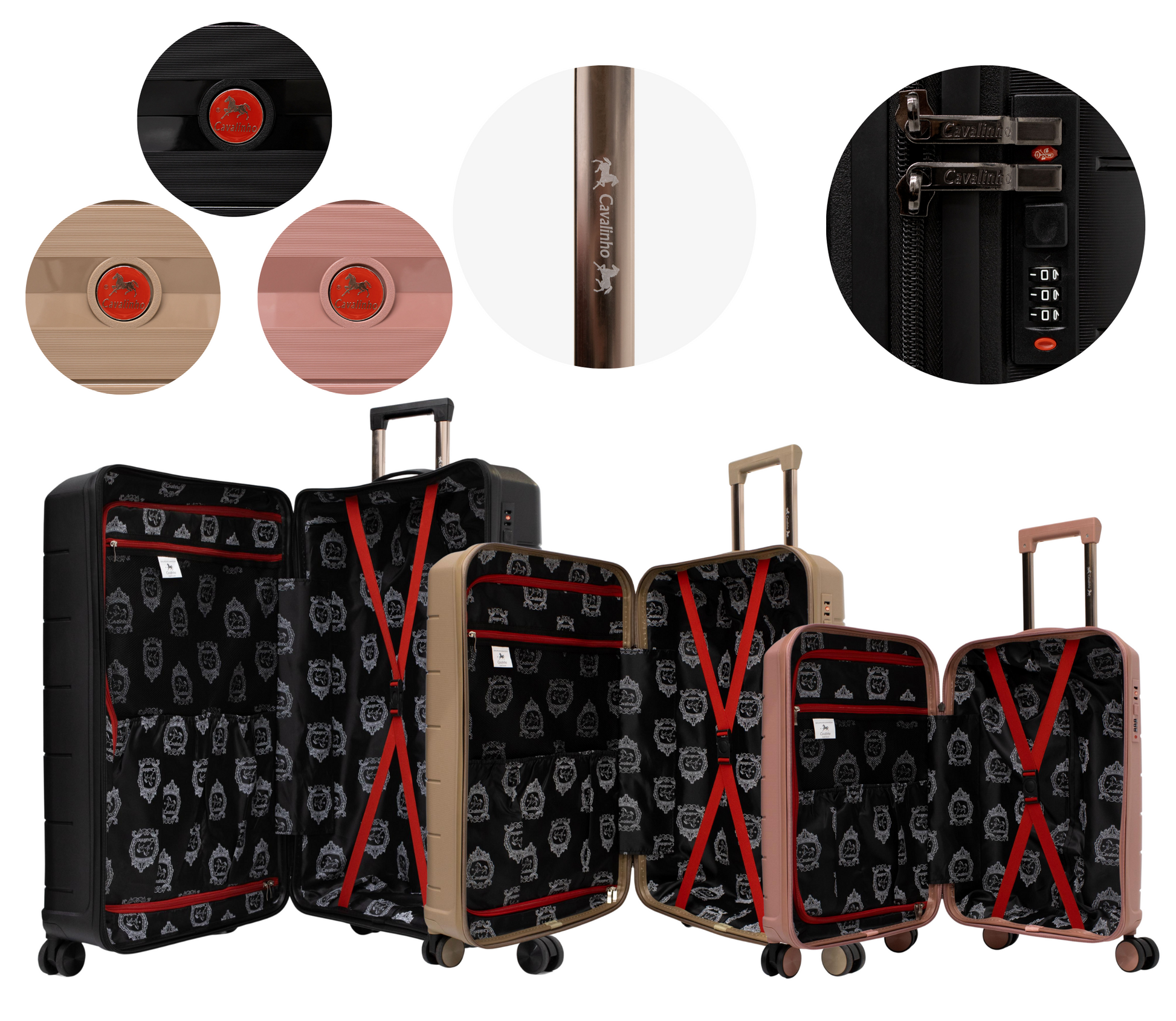 #color_ RoseGold Black RoseGold | Cavalinho Canada & USA Oasis 3 Piece Luggage Set (20", 24" & 28") - RoseGold Black RoseGold - 68040001.180701.202428._4