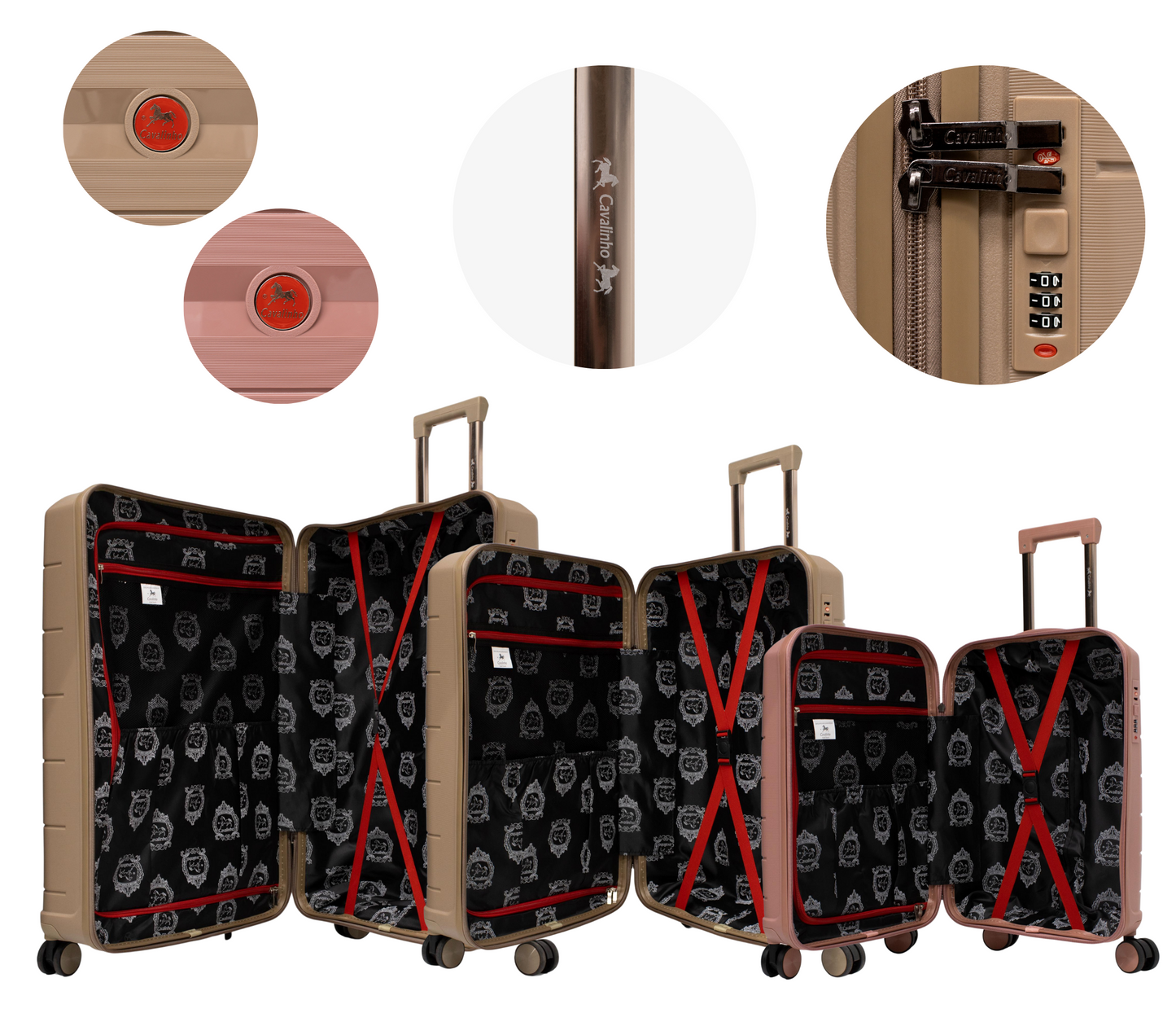 #color_ RoseGold GoldenRod GoldenRod | Cavalinho Canada & USA Oasis 3 Piece Luggage Set (20", 24" & 28") - RoseGold GoldenRod GoldenRod - 68040001.180707.202428._4