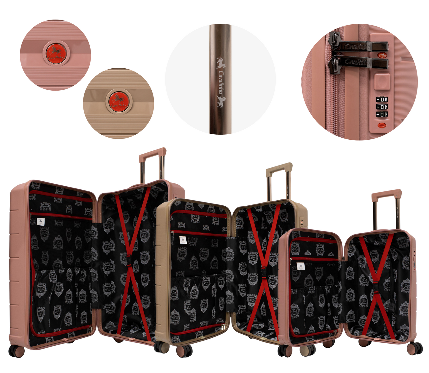 #color_ RoseGold GoldenRod RoseGold | Cavalinho Canada & USA Oasis 3 Piece Luggage Set (20", 24" & 28") - RoseGold GoldenRod RoseGold - 68040001.180718.202428._4