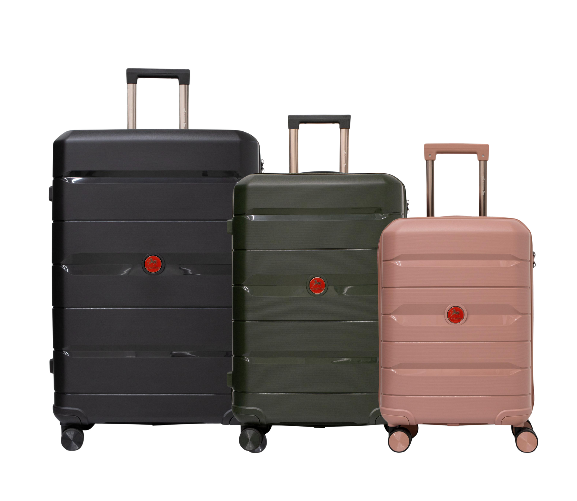 Cavalinho Canada & USA Oasis 3 Piece Luggage Set (20", 24" & 28") - RoseGold DarkOliveGreen Black - 68040001.180901.202428._1