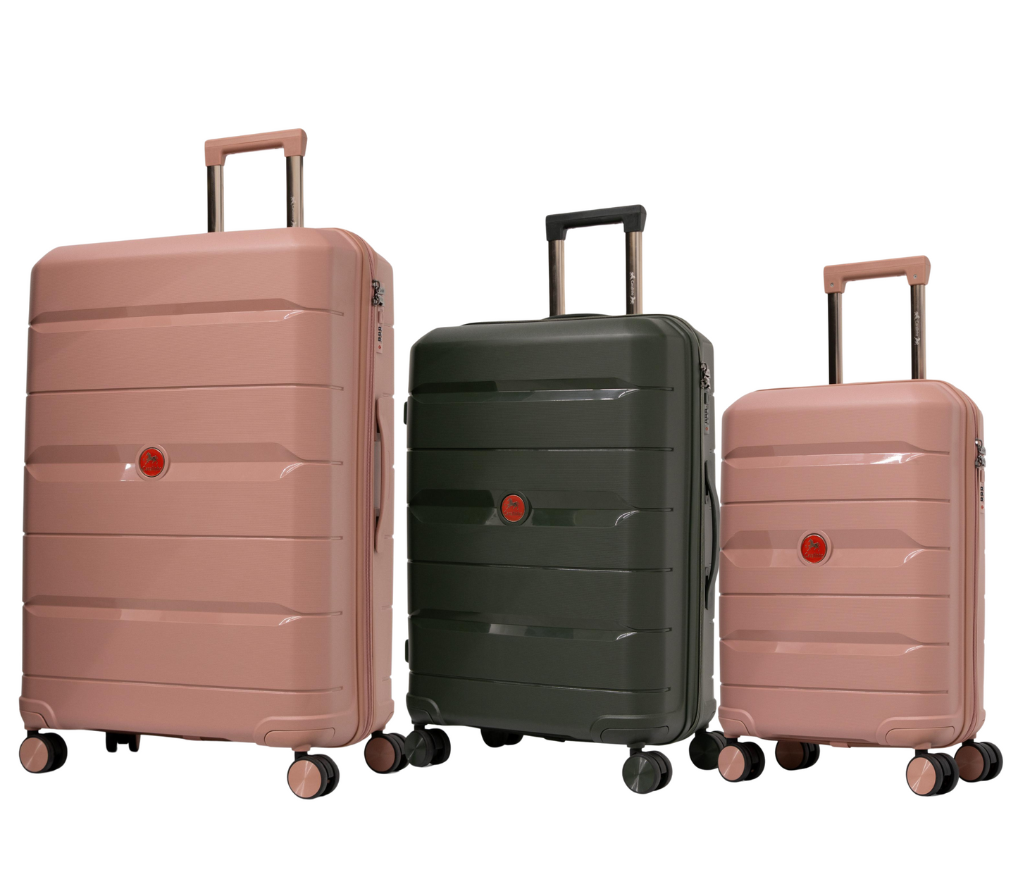Cavalinho Canada & USA Oasis 3 Piece Luggage Set (20", 24" & 28") - RoseGold DarkOliveGreen RoseGold - 68040001.180918.202428._2