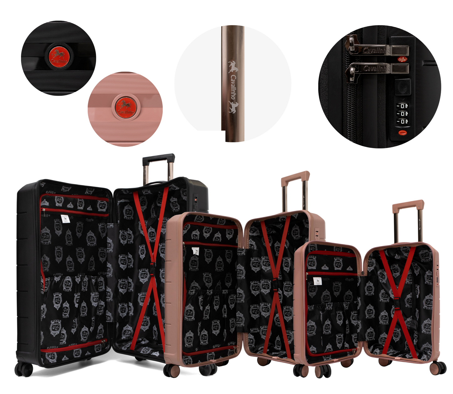 Cavalinho Canada & USA Oasis 3 Piece Luggage Set (20", 24" & 28") - RoseGold RoseGold RoseGold - 68040001.181801.202428._4