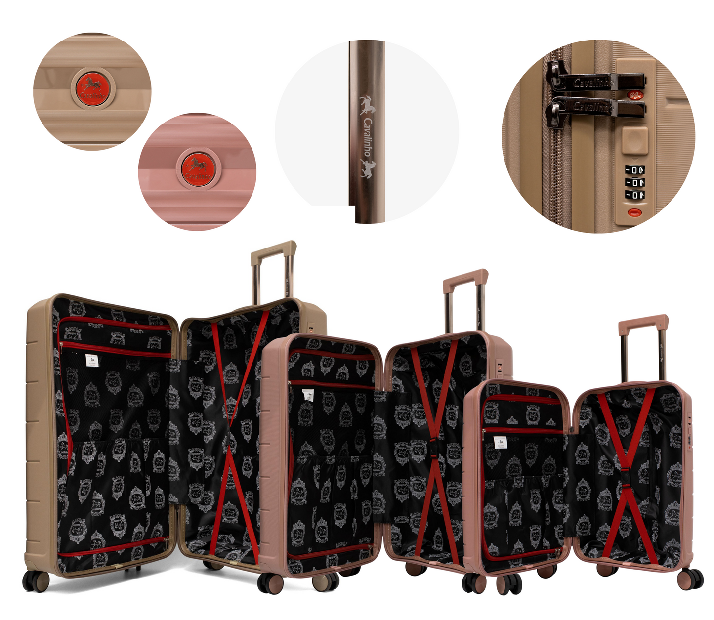 Cavalinho Canada & USA Oasis 3 Piece Luggage Set (20", 24" & 28") - RoseGold RoseGold GoldenRod - 68040001.181807.202428._4