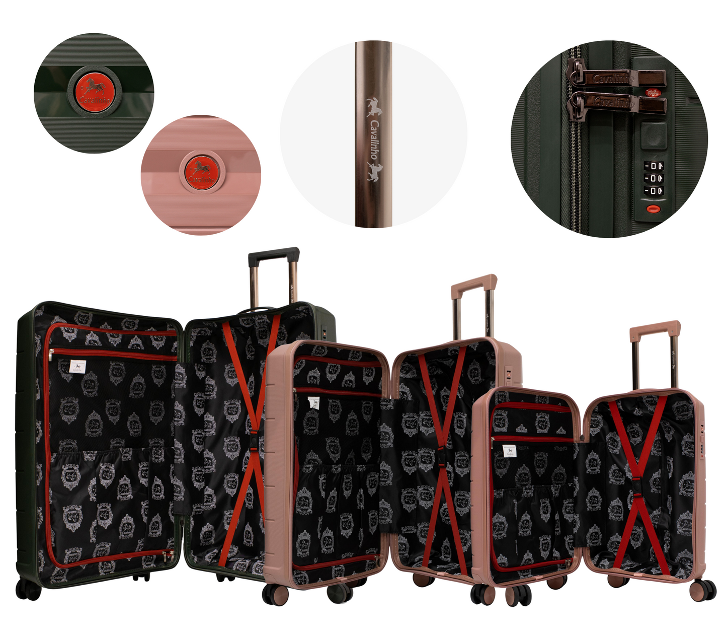 #color_ RoseGold RoseGold Black | Cavalinho Canada & USA Oasis 3 Piece Luggage Set (20", 24" & 28") - RoseGold RoseGold Black - 68040001.181809.202428._4