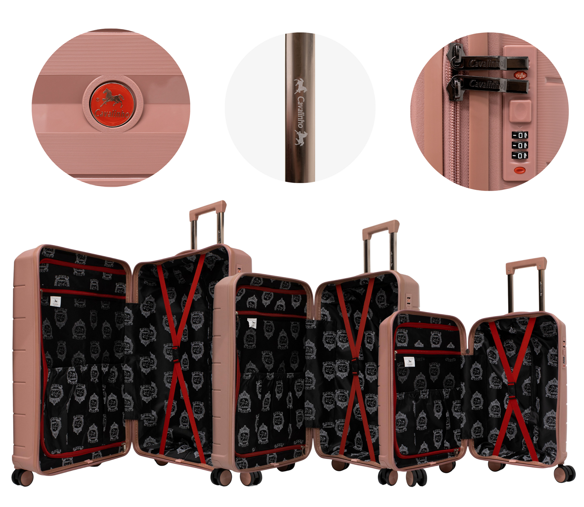 Cavalinho Canada & USA Oasis 3 Piece Luggage Set (20", 24" & 28") - RoseGold RoseGold GoldenRod - 68040001.181818.202428._4