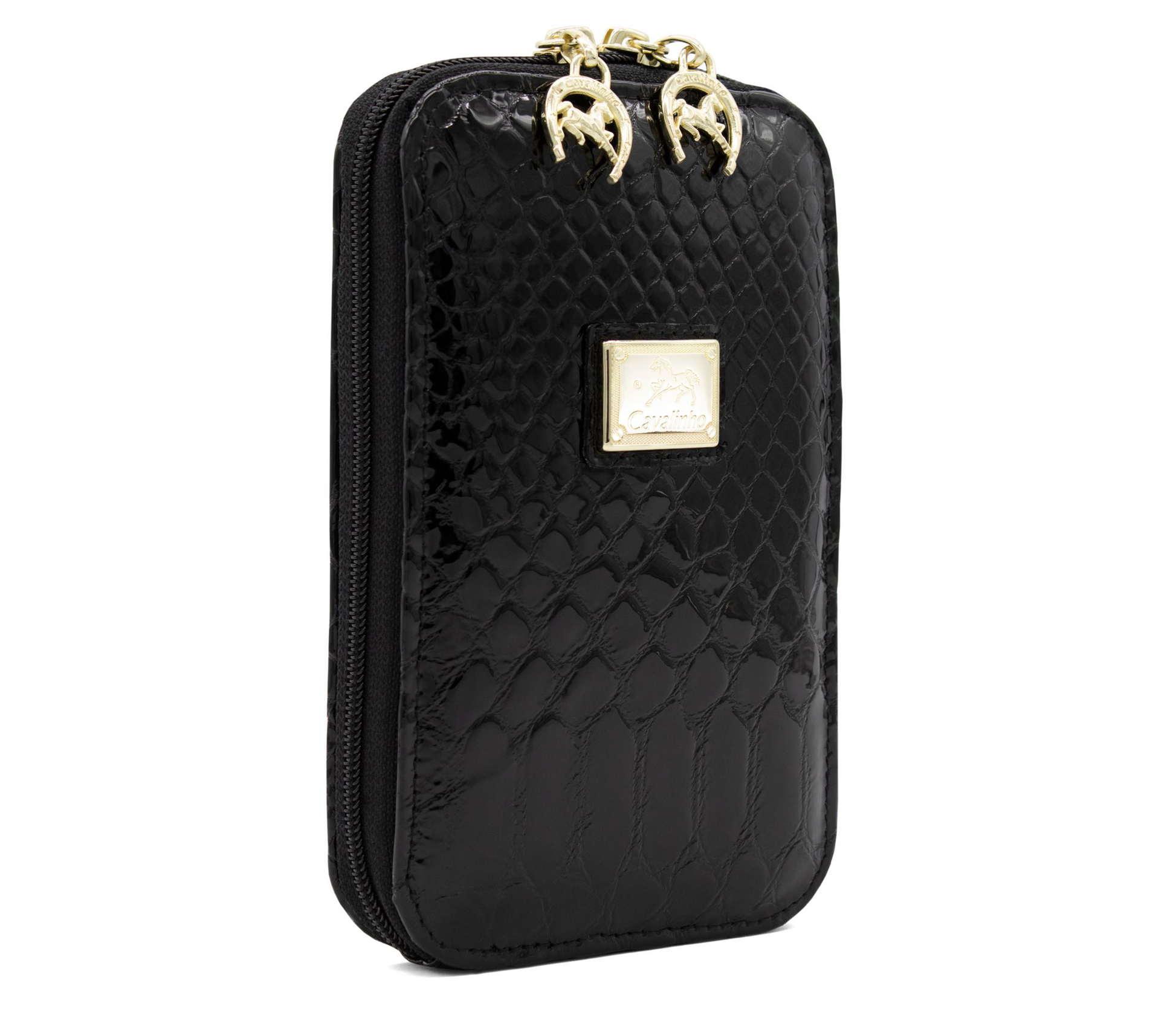 #color_ Black | Cavalinho Gallop Patent Leather Phone Purse - Black - Artboard5