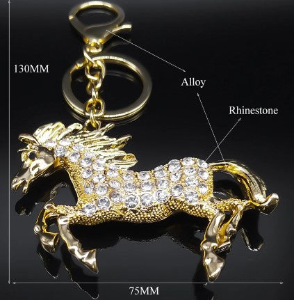Relhok Horse Keychain - Yellow Gold Diamond - GoldDiamond3