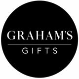A circular black logo with the text 'GRAHAM'S GIFTS' in white serif and sans-serif lettering on a white background.