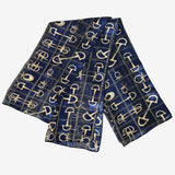 Horse Bit Scarf #print_blue