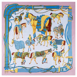 Race Horse Silk Scarf #print_Pink / Blue