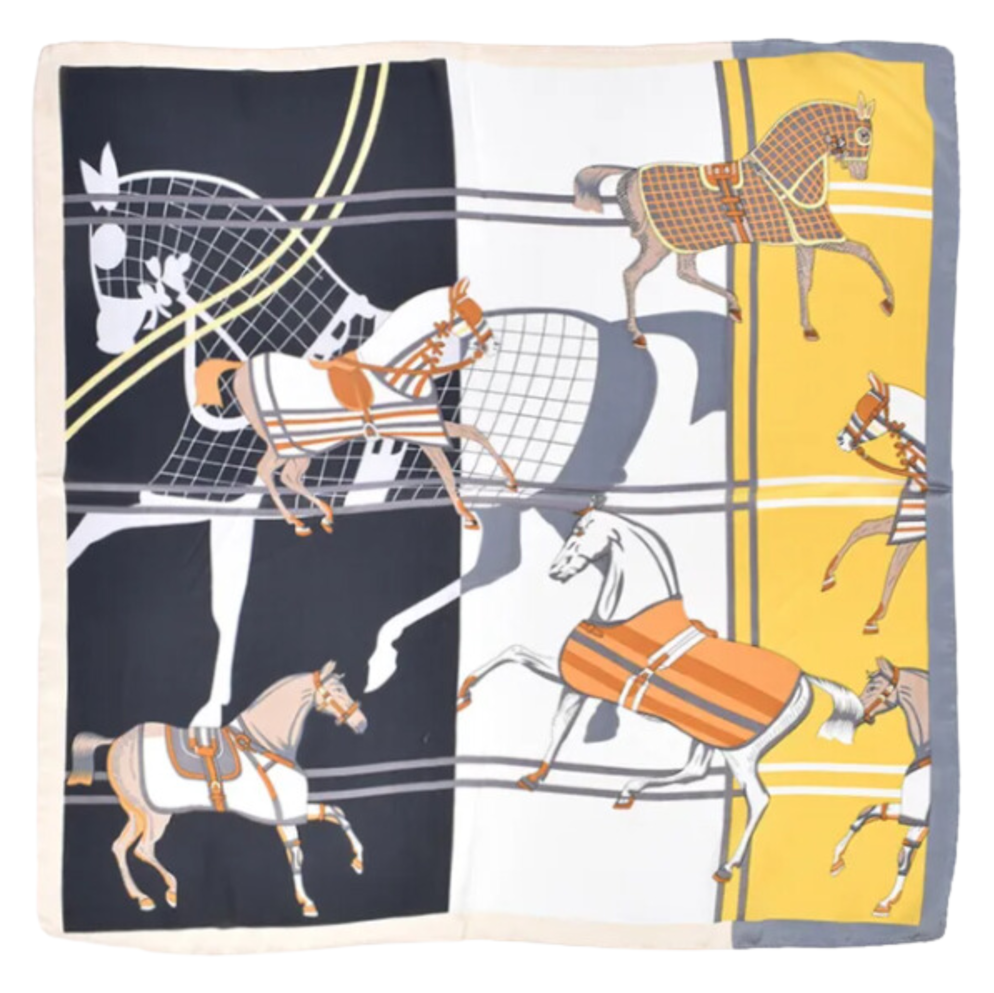 Relhok Multiple Horses Scarf #color_Black and Yellow