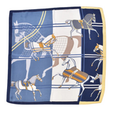 Relhok Multiple Horses Scarf #color_Blue and Yellow