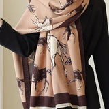 Running Horses Scarf #color_Brown