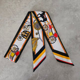 Skinny Scarf #print_Carriage Black Yellow Red