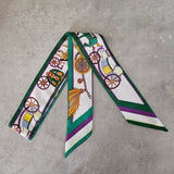 Skinny Scarf #print_Carriage Green Purple