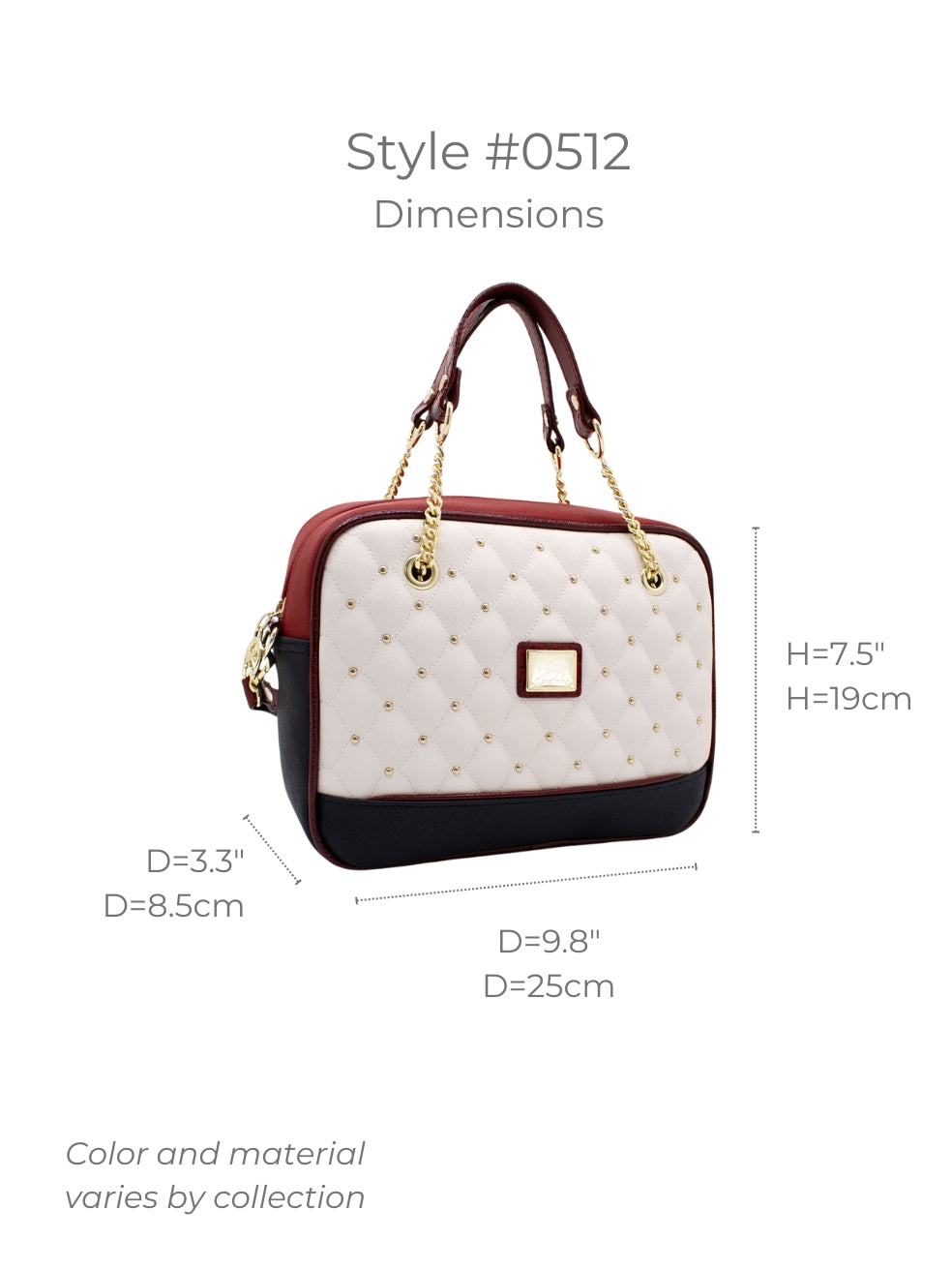 Craft Handbag SKU 16010512 #color_black / white, navy / white / red, brown, tan / white / beige