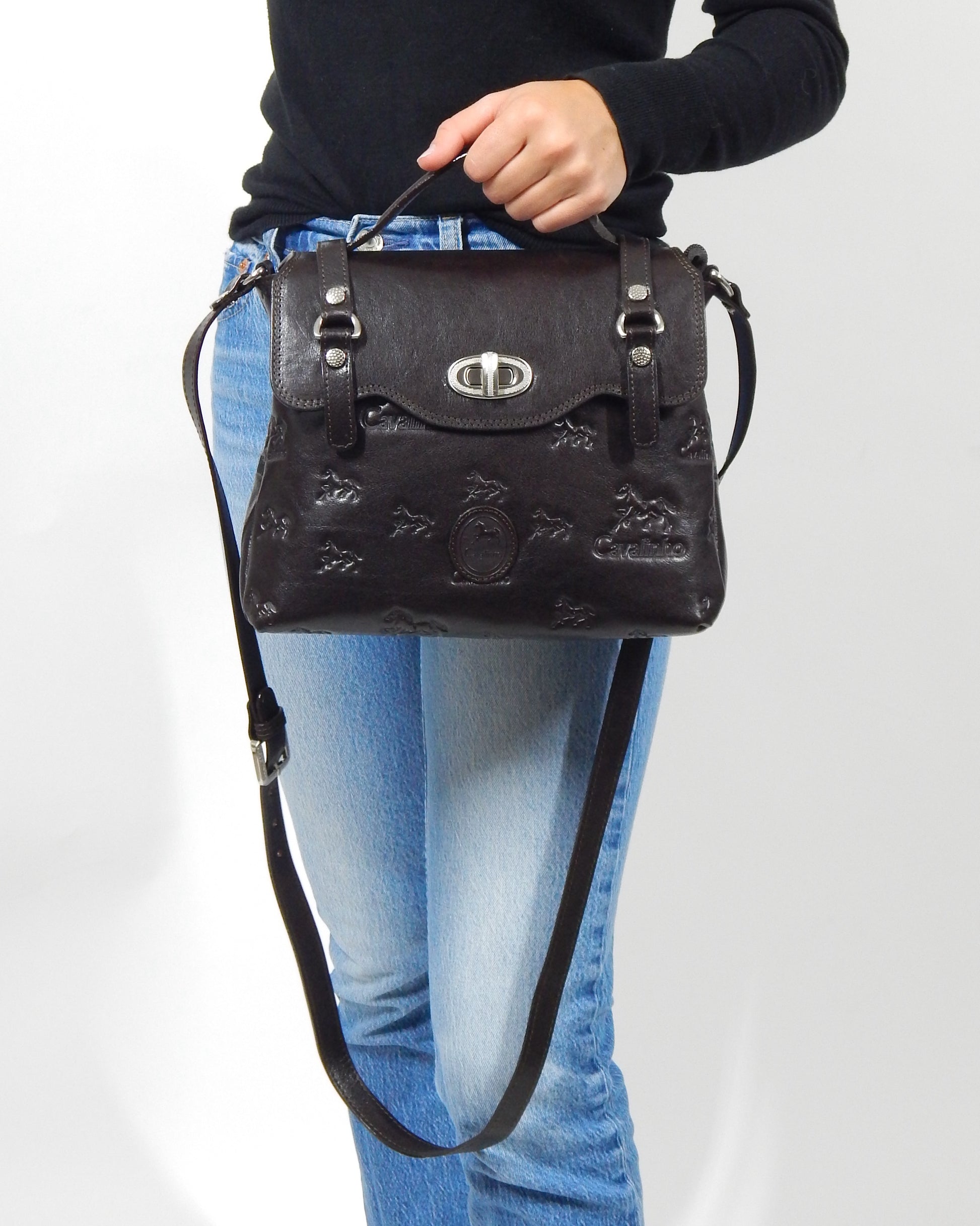 #color_ Brown | Cavalinho Signature Handbag - Brown - bodyshot_0404_1