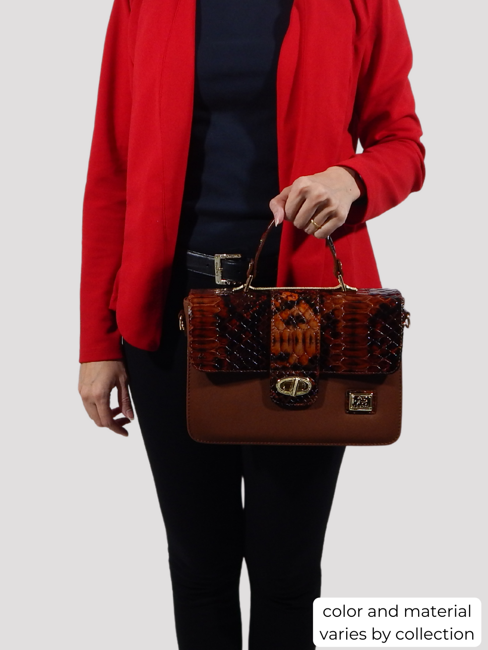 #color_ SaddleBrown | Cavalinho Cherry Blossom Handbag - SaddleBrown - bodyshot_0504_1