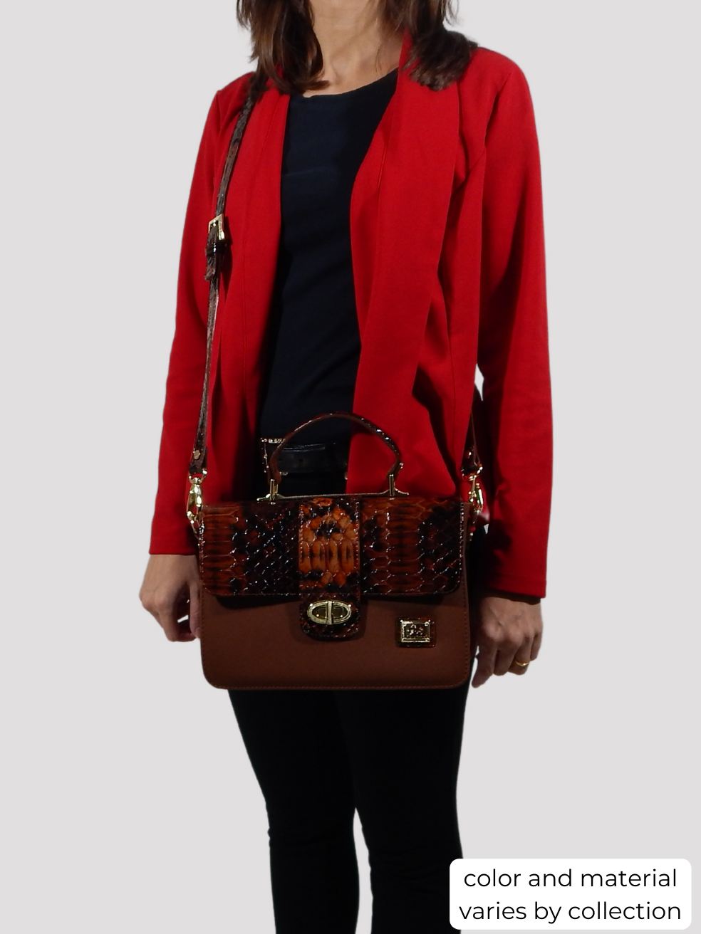 #color_ SaddleBrown | Cavalinho Cherry Blossom Handbag - SaddleBrown - bodyshot_0504_2