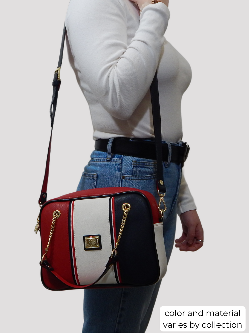 Cavalinho Charming Handbag - Navy / Tan / Beige - bodyshot_0512_2