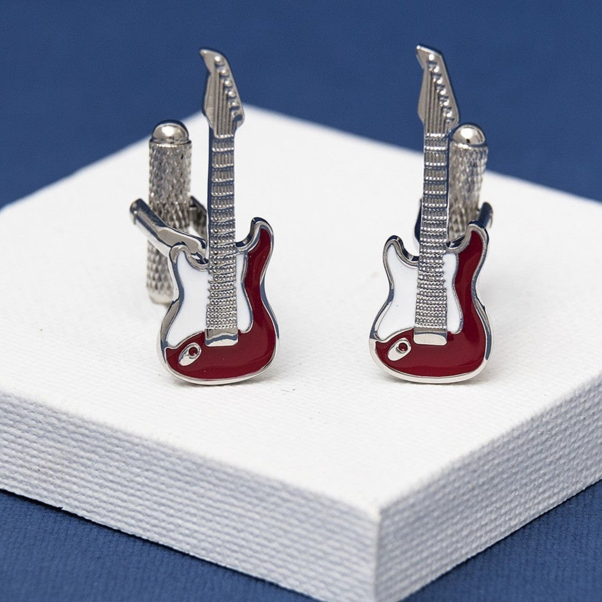 Electric Guitar Red Cufflinks for Men