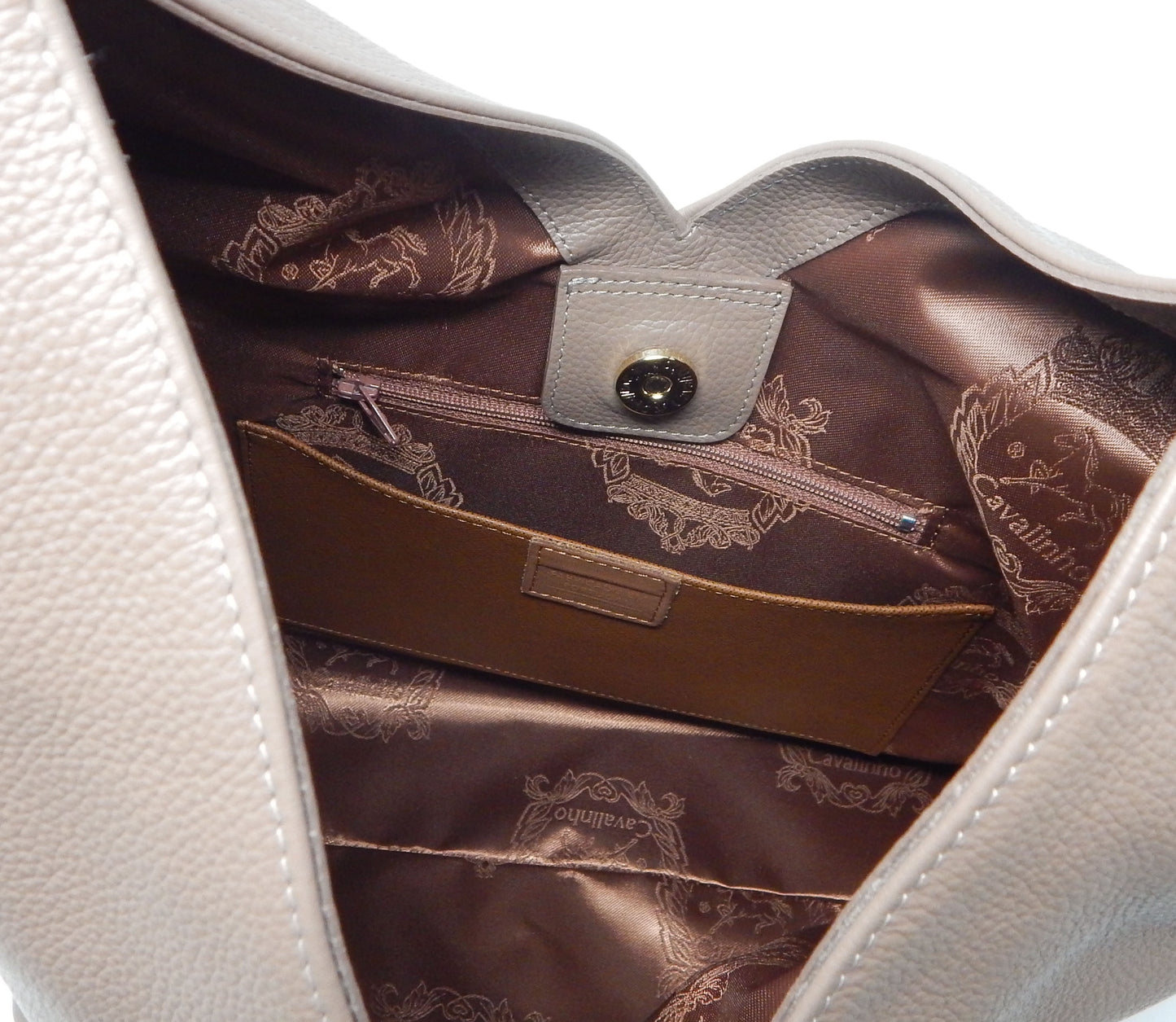 Cavalinho Muse Leather Shoulder Bag - Sand - inside_0368