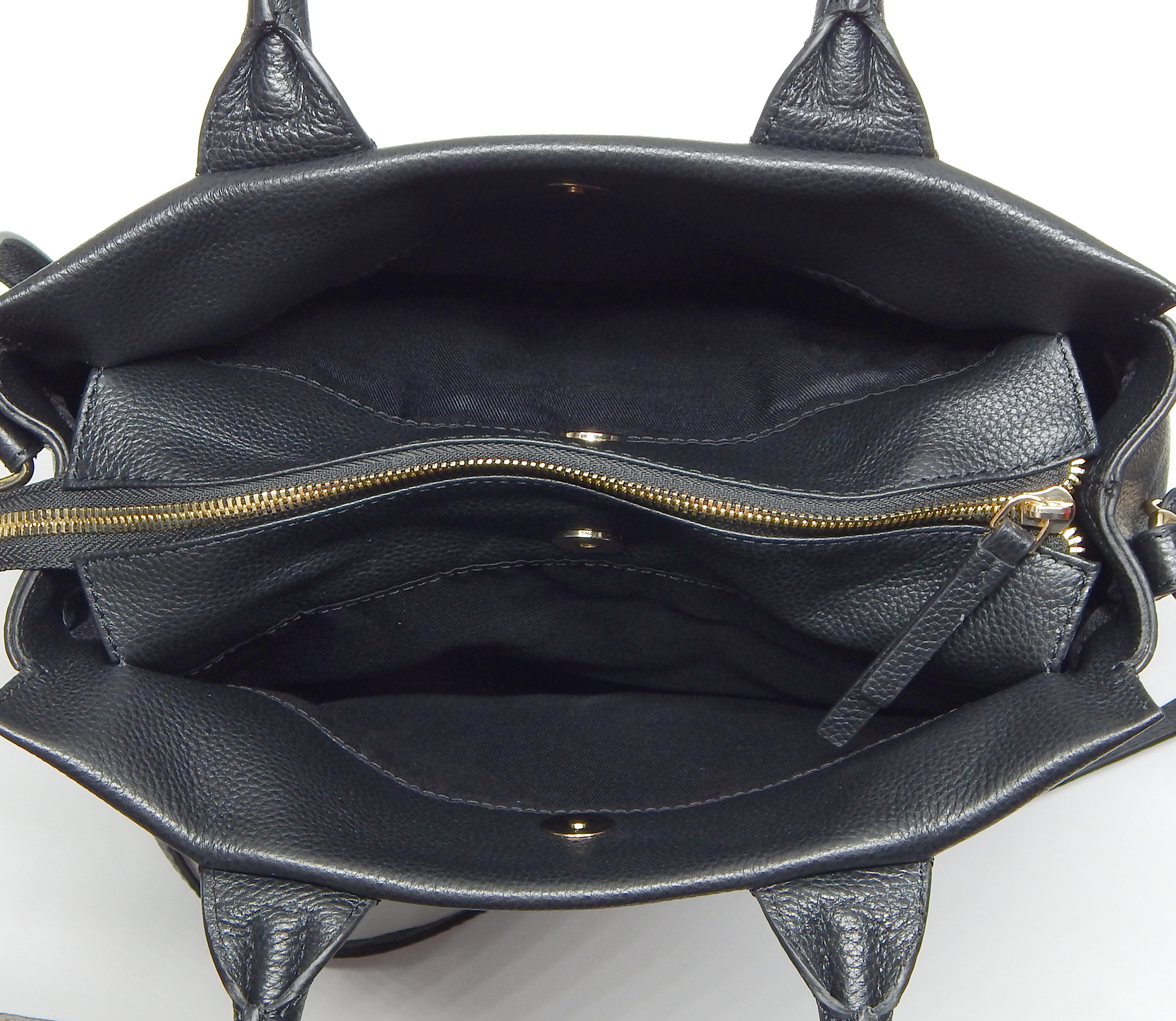 Cavalinho Infinity Pebble Leather Shoulder Bag - Black - inside_0463_2