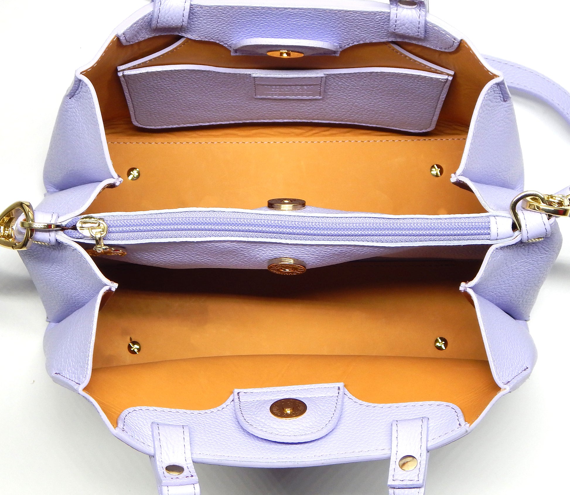 Cavalinho Muse Leather Handbag - Lilac - inside_0490