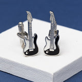 Electric Guitar Black Cufflinks for Men