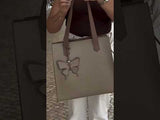 Beige Signature CV by Cavalinho Leather Tote Bag SKU 16260645.31 #color_sand / beige, black